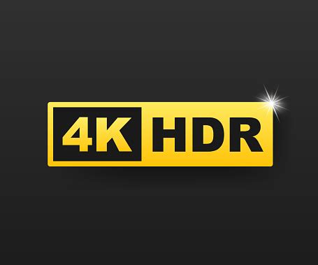 4k Ultra Hd Symbol High Definition 4k Resolution Mark Hdr Vector Stock ...