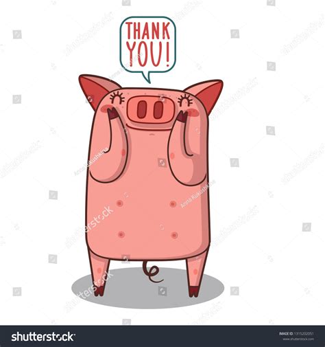 Simple Thank You Card Pig Stock Vector (Royalty Free) 1315202051 ...