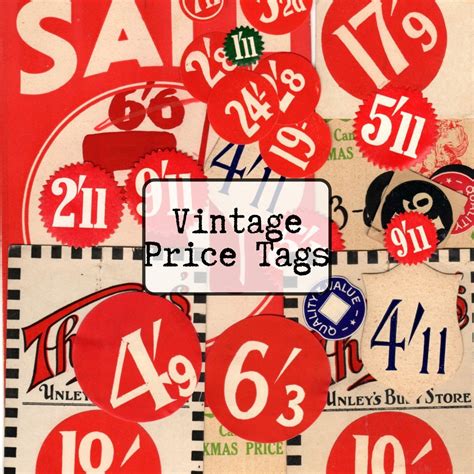 Vintage Price Tags, Instant Download, Printable JPEG - Etsy