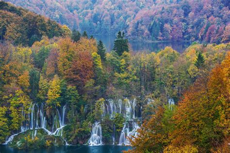 Plitvice Falls Plitvice Lakes National Park Croatia during the autumn ...