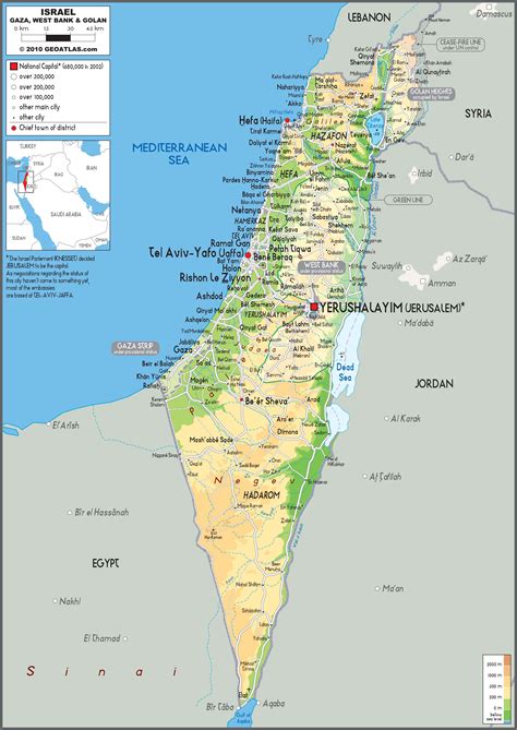 Israel Physical Wall Map by GraphiOgre - MapSales