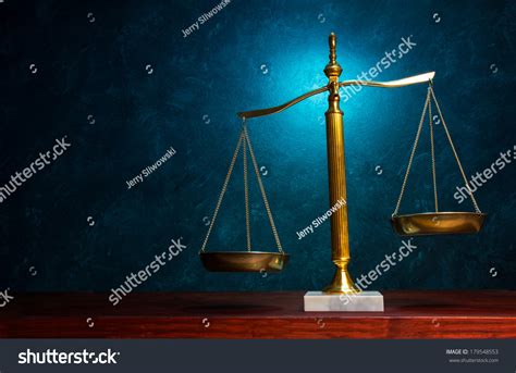 Justice Scale With Blue Highlight In The Background Stock Photo ...