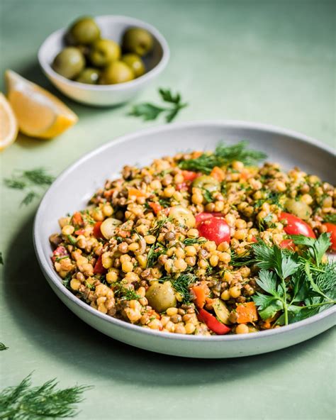 Instant Pot Pearl Couscous and Lentil Salad - Rainbow Plant Life