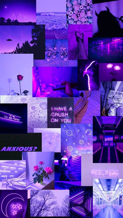 Dark Purple Aesthetic Collage Laptop Wallpaper - Draw-goose