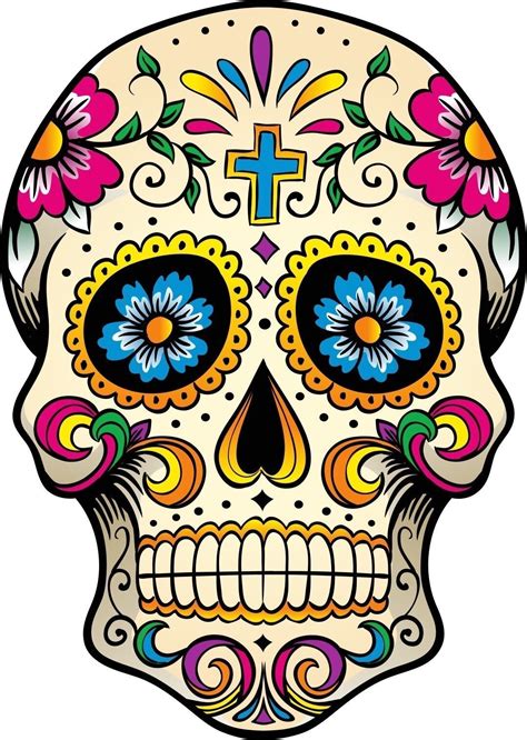 Mexican Sugar Skull Self Adhesive Vinyl Sticker | eBay