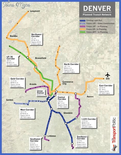 Denver Subway Map - ToursMaps.com