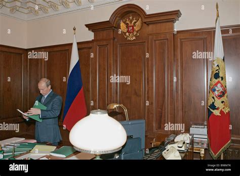 Russian President Vladimir Putin at his office in the Kremlin Stock ...