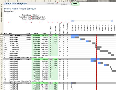 Microsoft Gantt Chart Excel Template Xls - Riset