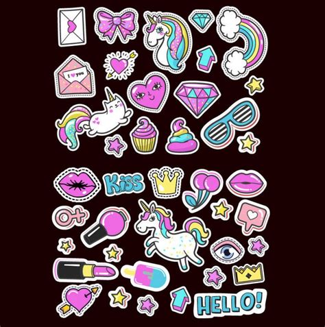 Unicorn stickers girls kids laptop children Scrapbook diary album ...