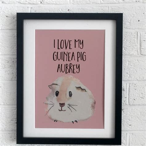 'I Love My Guinea Pig' Personalised Guinea Pig Print By Kelly Connor ...