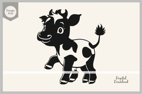 Baby Cow SVG, Baby Cow Silhouette SVG Graphic by DESIGNS NOOK ...