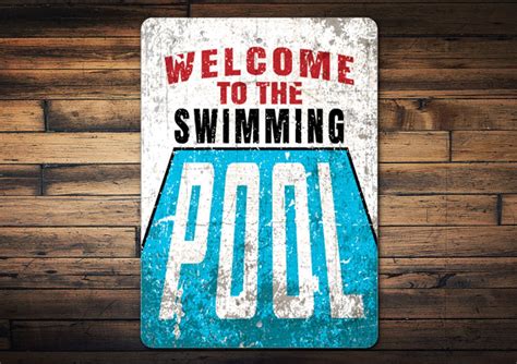 Swimming Pool Sign Vintage Pool Sign Pool Decor Sign Pool - Etsy