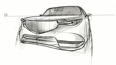 Car Sketch Front View Foreshortening – poradora