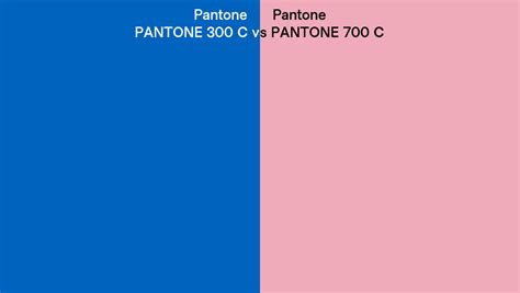 Pantone 300 C vs PANTONE 700 C side by side comparison