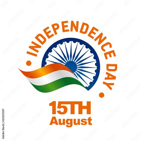 Independence Day India flag ribbon isolated logo icon background Stock ...