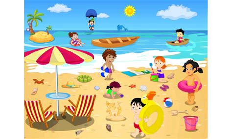 Kids Beach Clipart