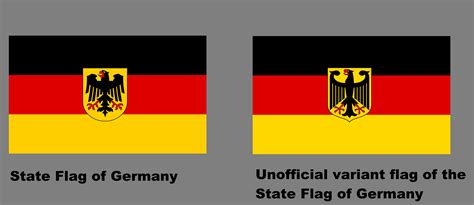 Differences between the State flag of Germany with the Emblem and A ...