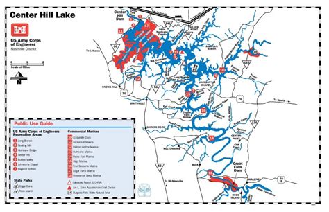 Center Hill Lake Map - Caney Fork River Rentals