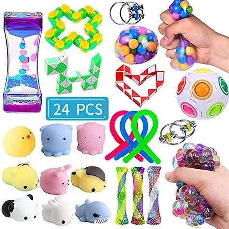 24 Pack Sensory Toys Set, Relieves Stress and Anxiety Fidget Toy for ...