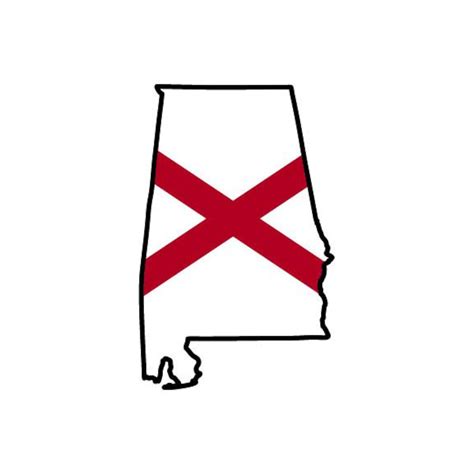 Alabama Flag State Outline INSTANT DOWNLOAD 1 Vector .eps, .dxf, .svg ...