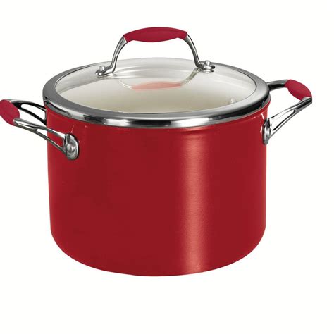 Tramontina Gourmet Ceramica Deluxe 6 Qt. Aluminum Stock Pot with Lid ...