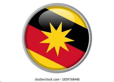 3d Button Flag Sarawak State Federal Stock Vector (Royalty Free ...