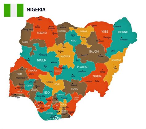 Nigeria Map of Regions and Provinces - OrangeSmile.com