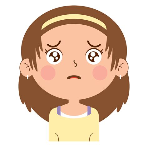 girl sad face cartoon cute 14429127 PNG