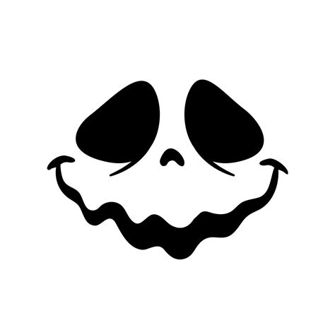 Scary Ghost Horror Face Silhouette Vector For Carving On Halloween ...