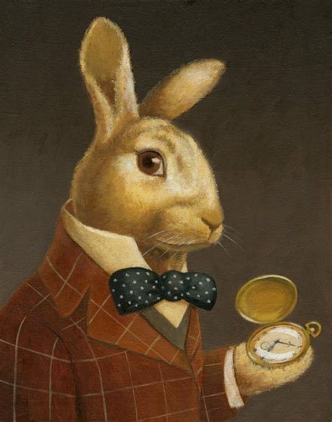 Rabbit Portrait Print Rabbit Art Animal Portrait Victorian