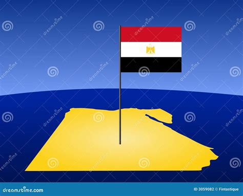 Map Of Egypt With Flag Stock Photography - Image: 3059082