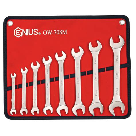 Genius Tools OW-708M Double Open End Wrench Set 6-22mm 8 Pieces Metric ...