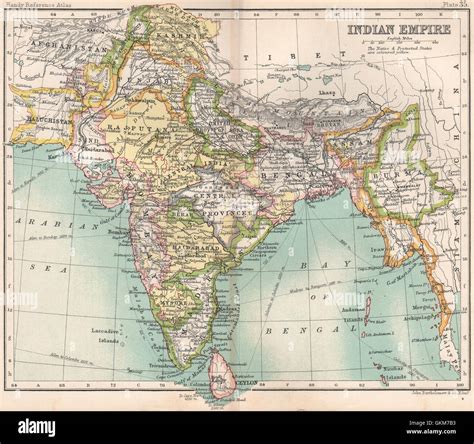 Indian Empire. British India. BARTHOLOMEW, 1904 antique map Stock Photo ...