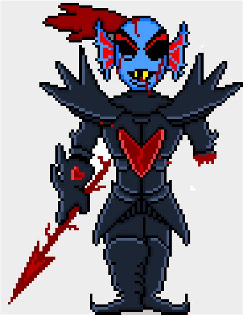 Underhell Undyne the Undying Battle Sprite | Pixel Art Maker