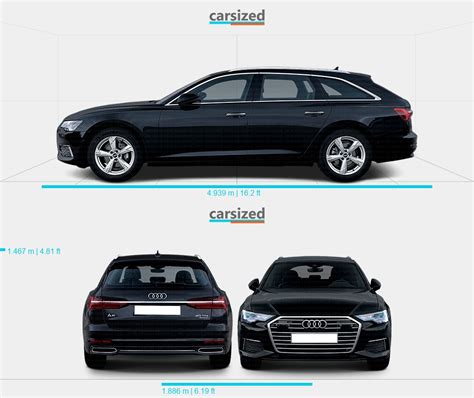 Audi A6 2018-2023 Dimensions Side View