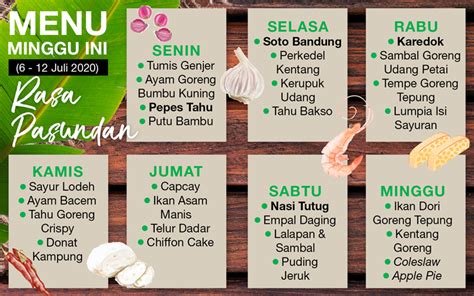 Contoh Daftar Menu Makanan Sehat Selama Seminggu - IMAGESEE