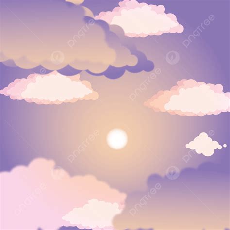 Heaven In The Sunset Vector Background, Heaven, Clouds, Gradient ...