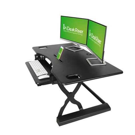 Desk Riser | Height Adjustable Standing Desk with Sliding Keyboard Tray ...