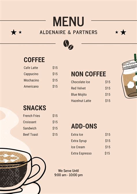 Coffee Shop Menu Template