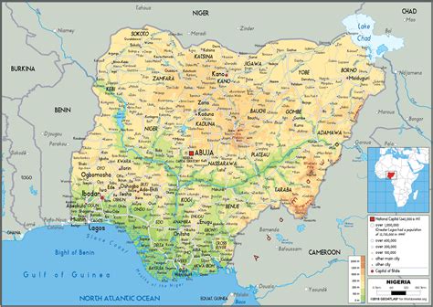 Nigeria Map (Physical) - Worldometer