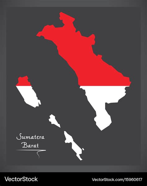 Sumatera barat indonesia map with indonesian Vector Image