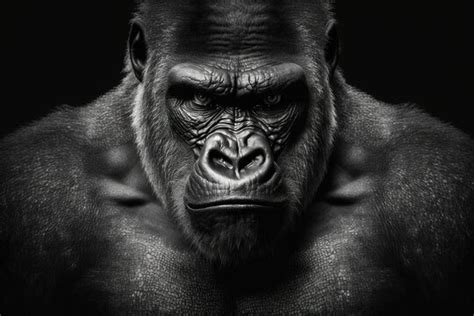 Angry Silverback Gorilla Face