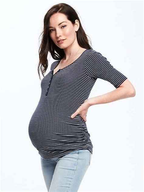 Old Navy Maternity Fitted Henley | Best Maternity Clothes | POPSUGAR ...