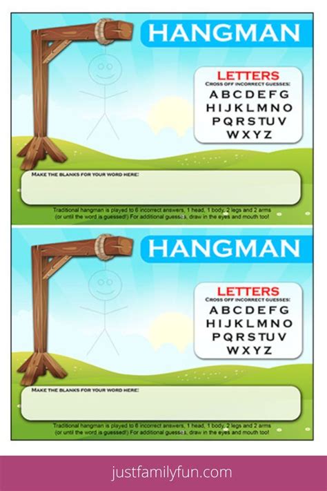 Free Printable Hangman Game Templates in 2022 | Hangman game, Hangman ...