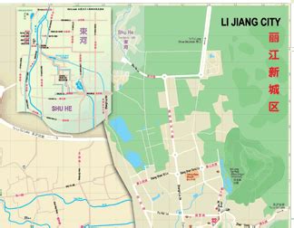 LiJiang Map, LiJiang Old Town, best detail LiJiang Ancient Town map