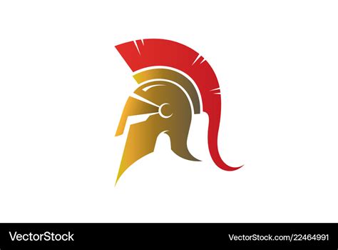 Creative spartan helmet logo Royalty Free Vector Image