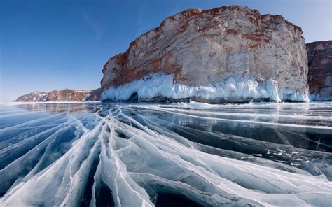 Lake Baikal, Ice, Landscape, Nature, Lake, Cliff Wallpapers HD ...