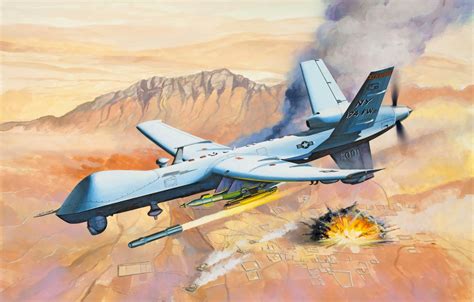 Wallpaper art, painting, drone, avaition, MQ-9 Reaper Predator images ...