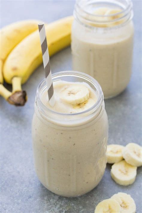 Healthy Banana Smoothie Recipe, made with just 4 ingredients. This e ...