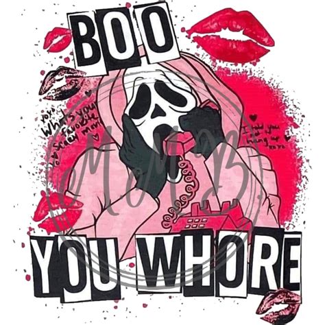 Boo You Whore Ghostface Pink Sublimation Instant Download Png File Cut ...